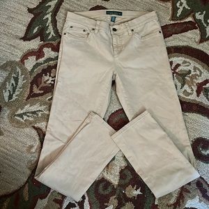 RALPH LAUREN Jeans Co Size 4 Modern Straight Flat-Front Casual Stretchy Khaki